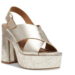 Dolce Vita Wentz Gold Shiny Heeled Sandals Women’s Size 7,5 & 9 New in Box